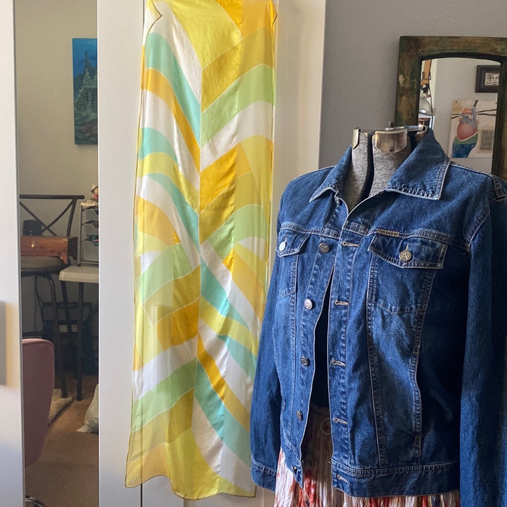 Vera Neuman Vintage 1960’s 100% Long Silk Scarf